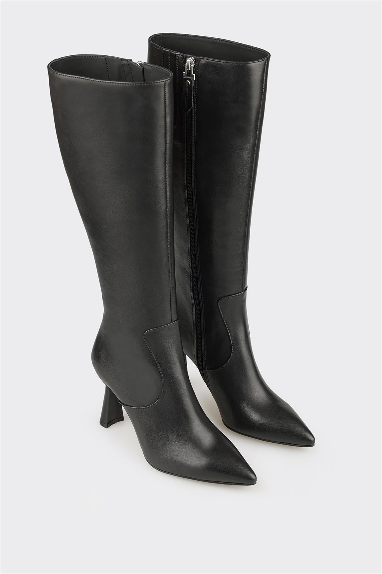 Black Leather Women's Heellu Tall Boot
