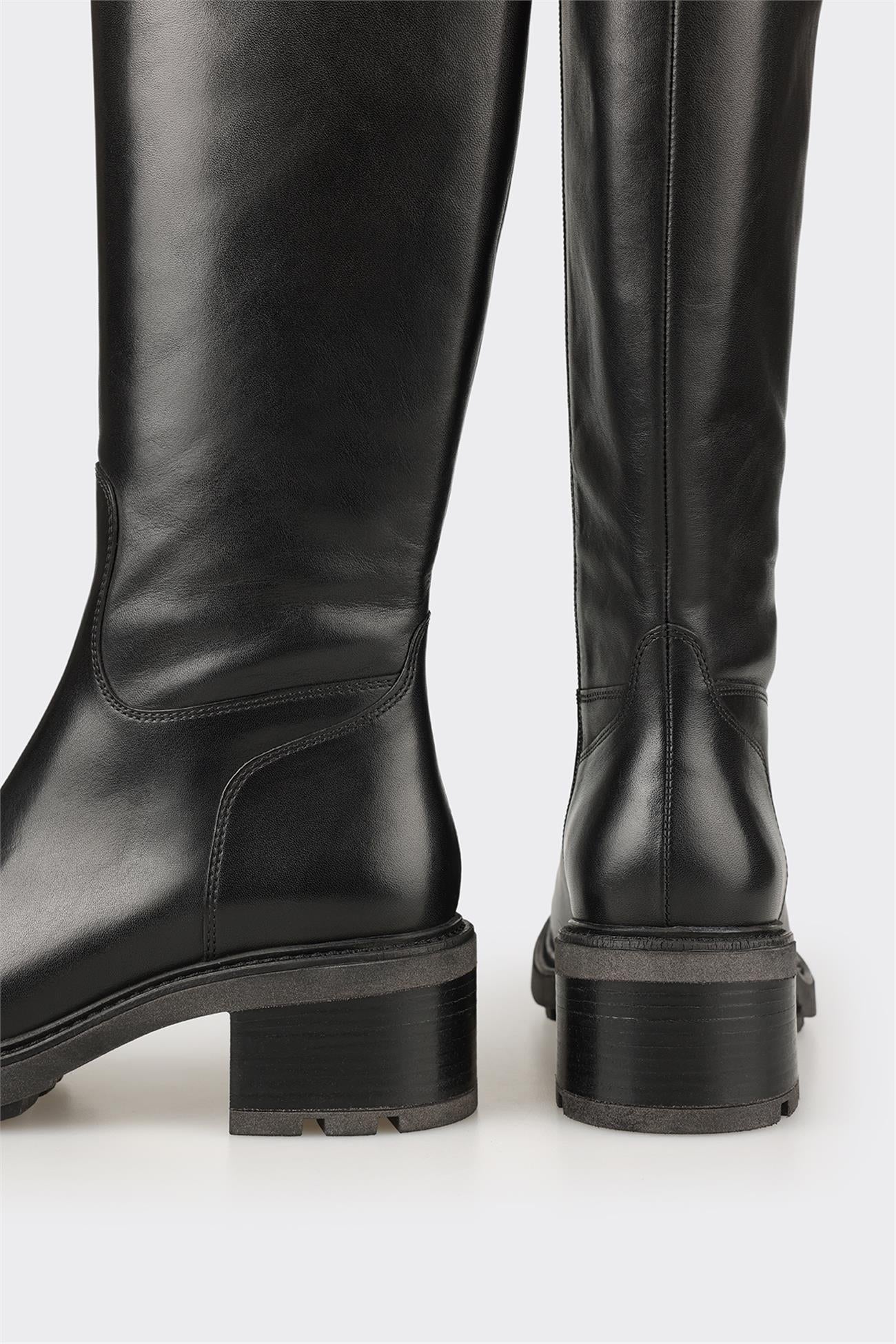 Black Leather Women's Heellu Tall Boot