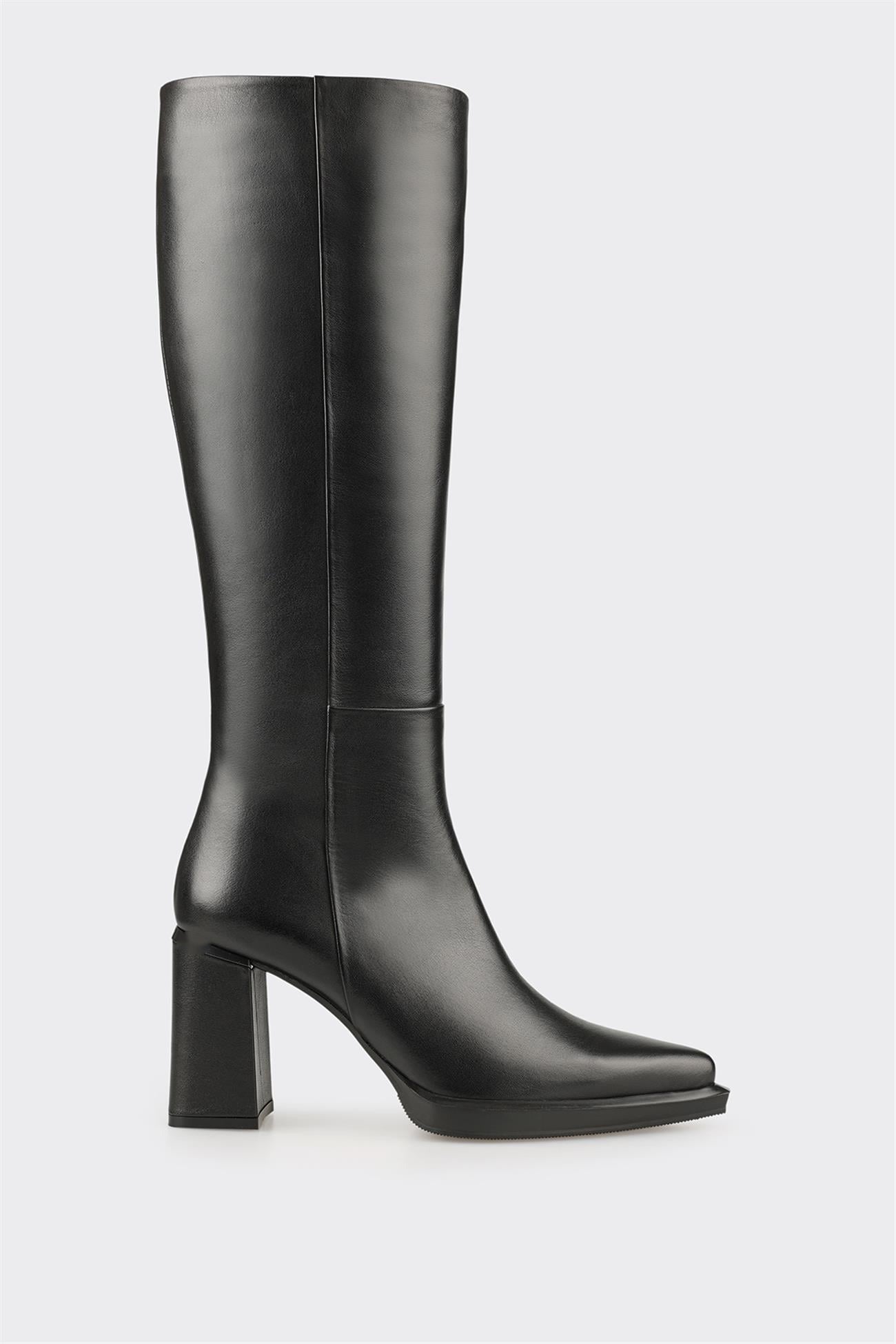 Black Leather Women's Heellu Tall Boot