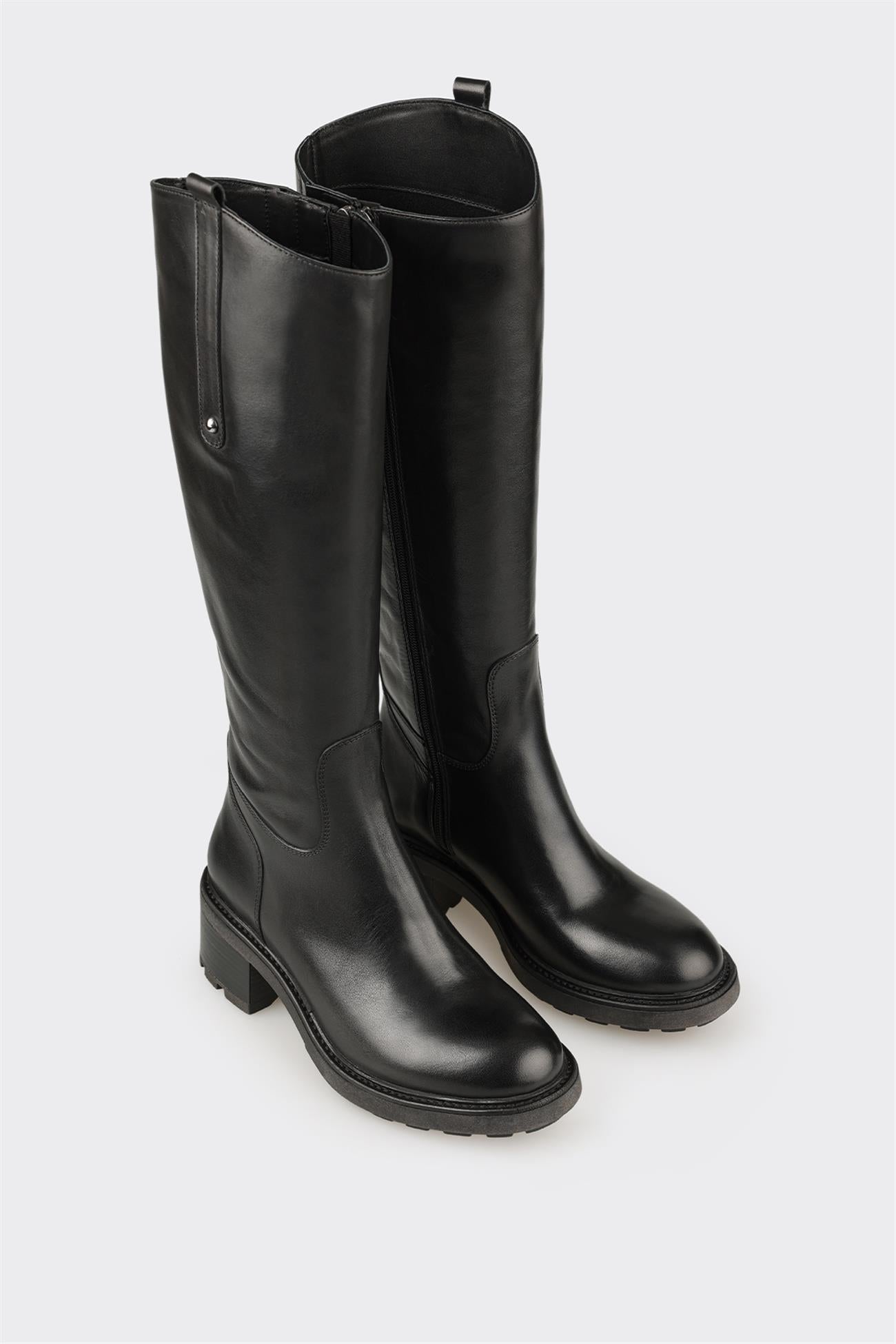 Black Leather Women's Heellu Tall Boot