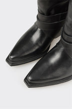 Black Leather Women's Western Tall Boot
