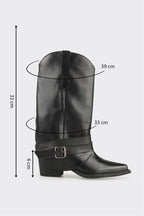 Black Leather Women's Western Tall Boot