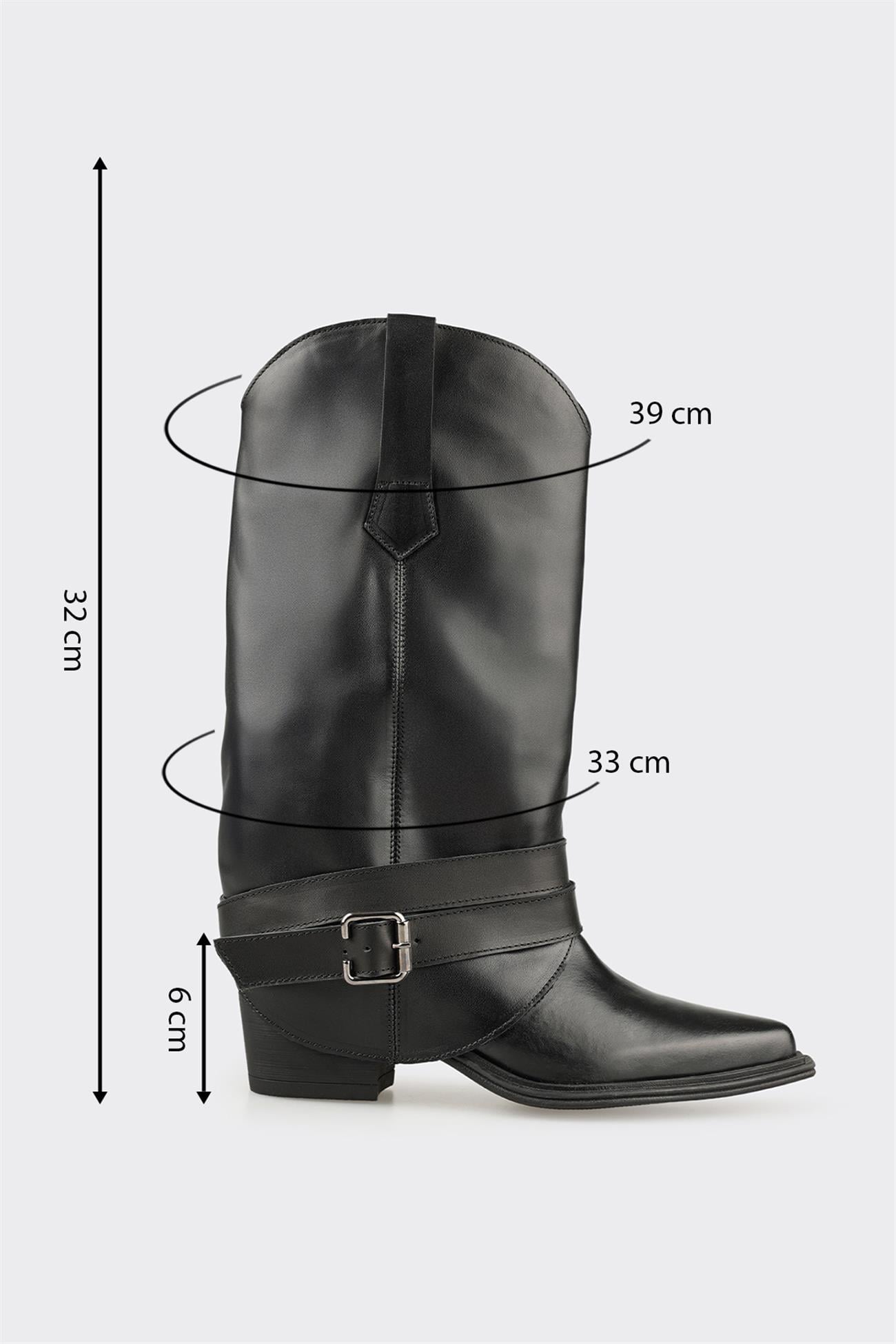 Black Leather Women's Western Tall Boot