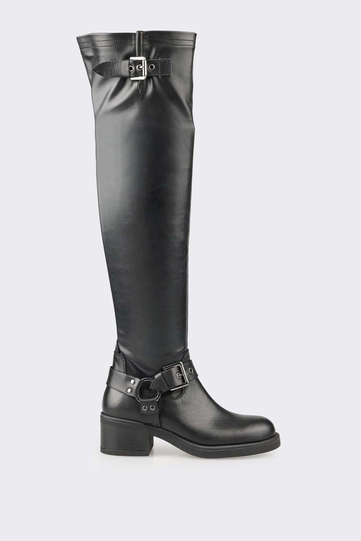 Black Women's Flat Tall Boot