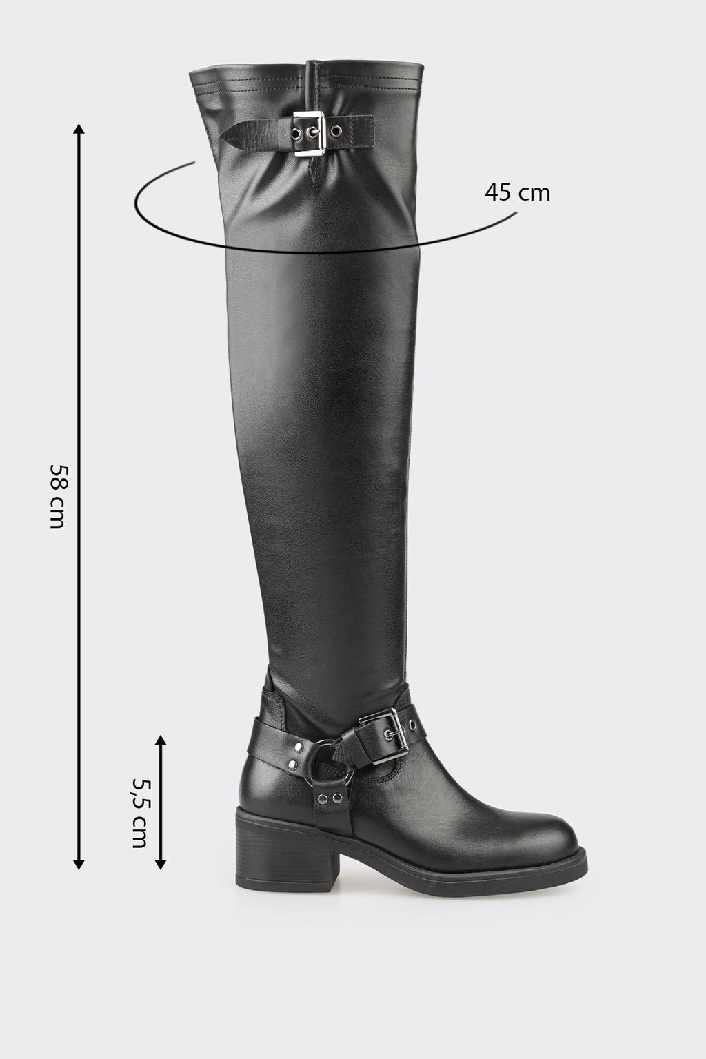 Black Women's Flat Tall Boot