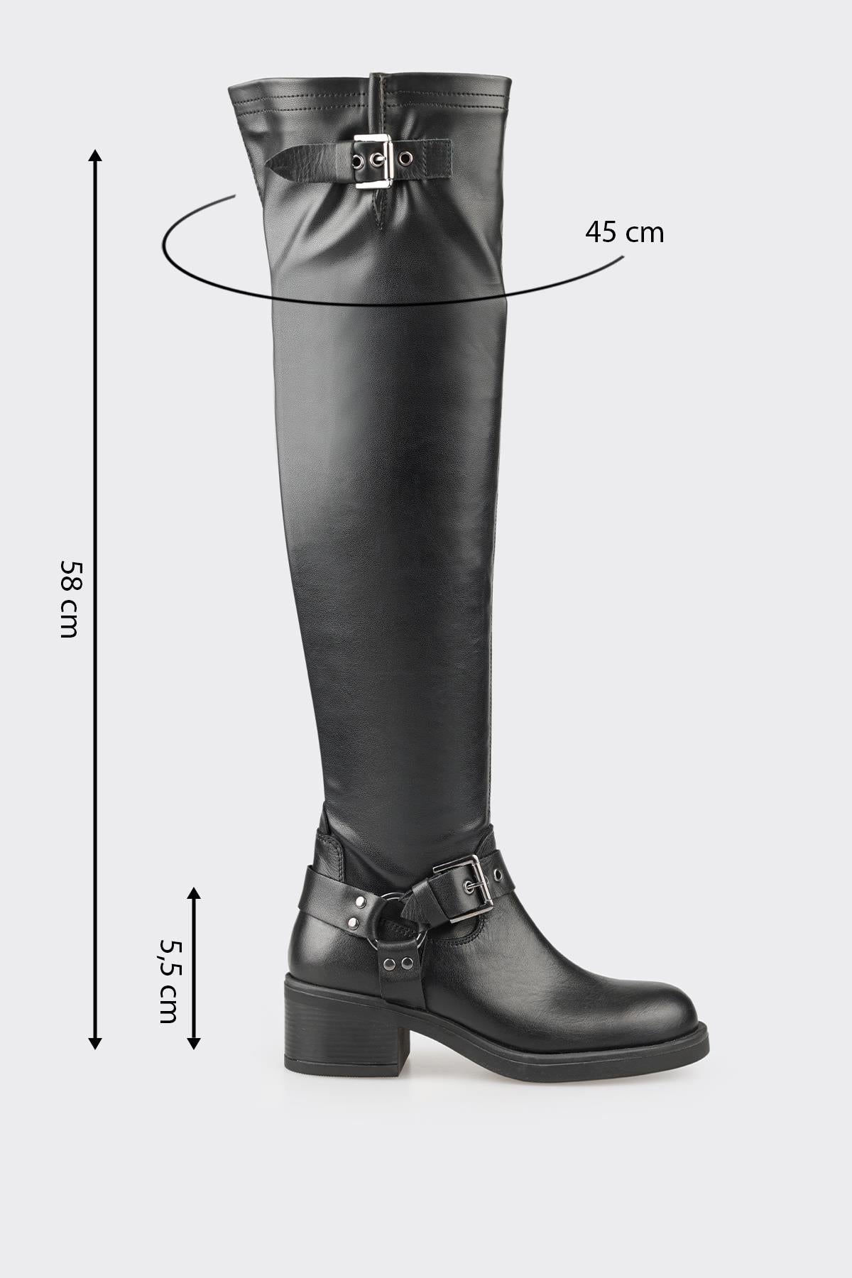 Black Women's Flat Tall Boot