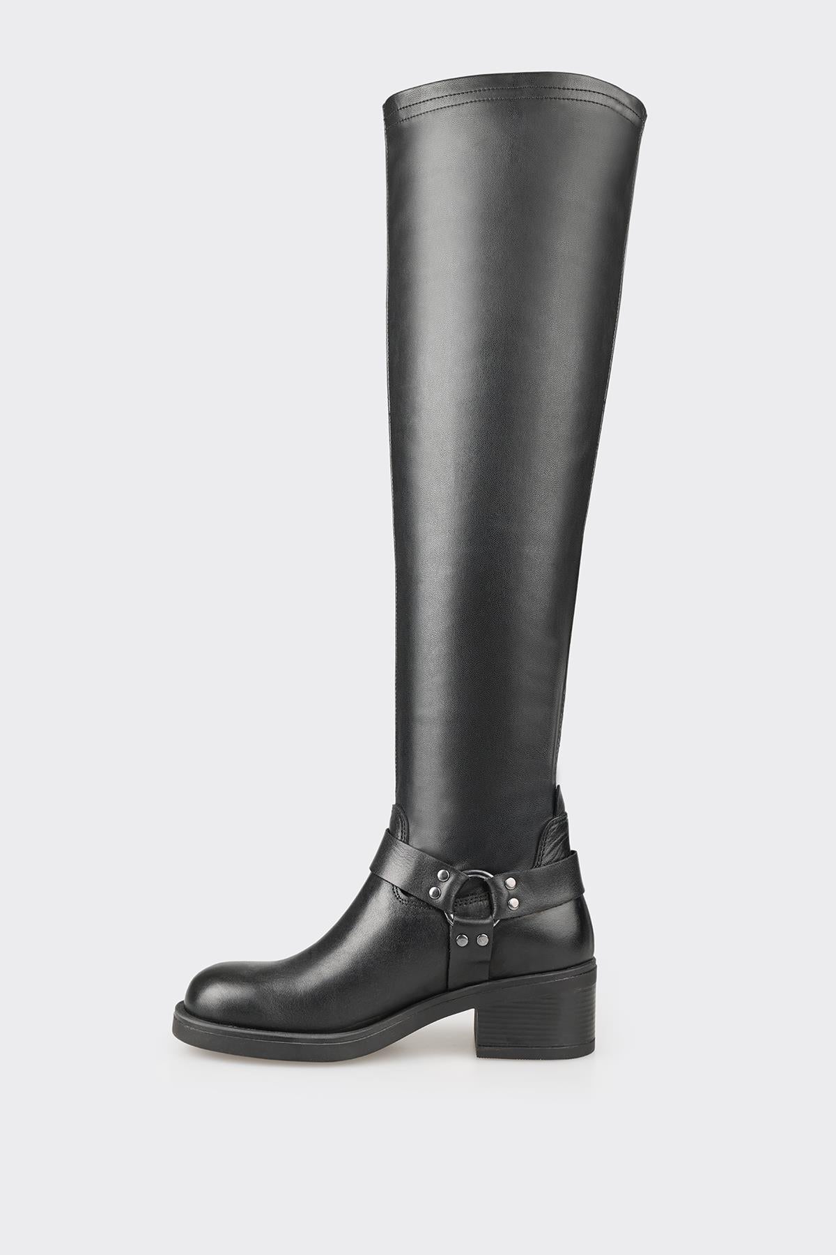 Black Women's Flat Tall Boot