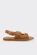 Tan Leather Women's Flat Sandal