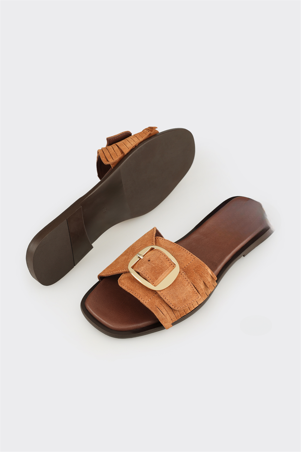 Tan Leather Women's Mule