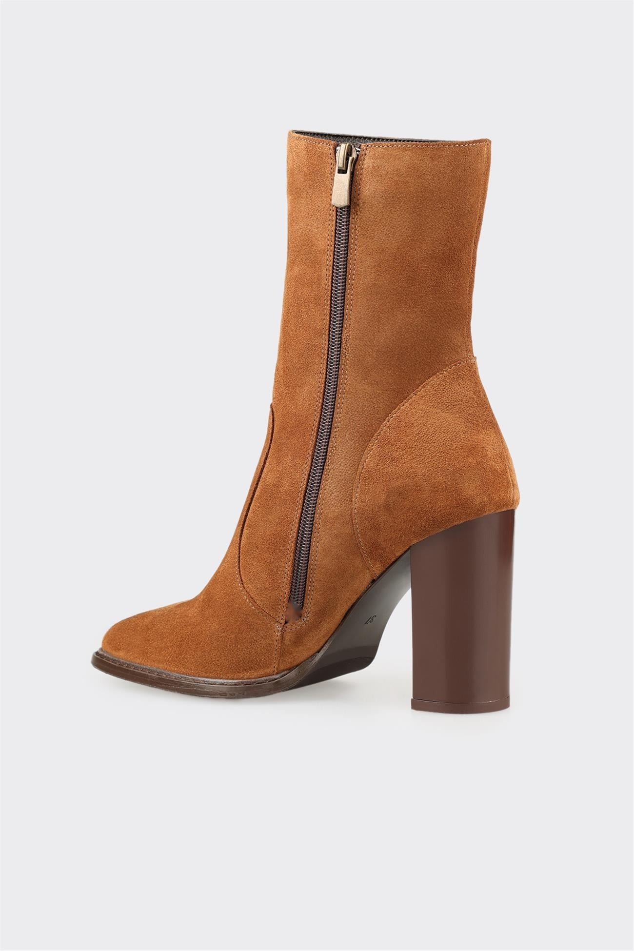 Tan Leather Women's High Heel Boot