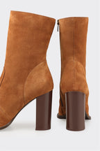 Tan Leather Women's High Heel Boot