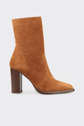 Tan Leather Women's High Heel Boot