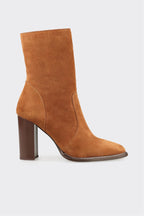 Tan Leather Women's High Heel Boot
