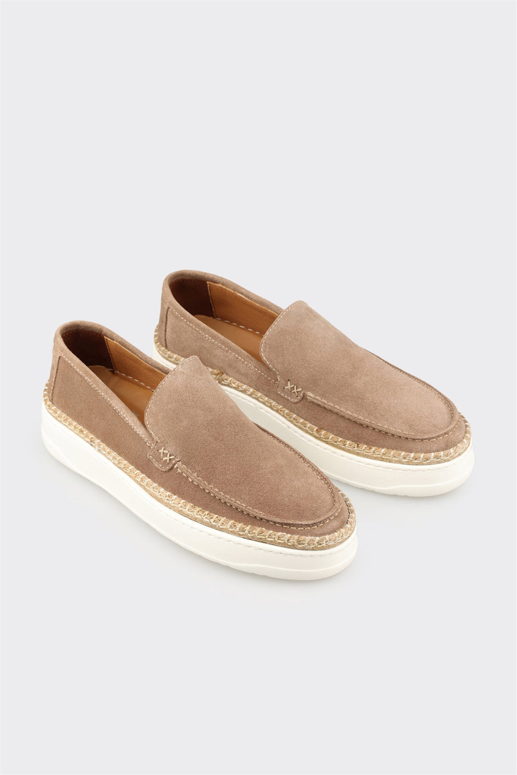 Taupe Leather Men's Casual Shoe