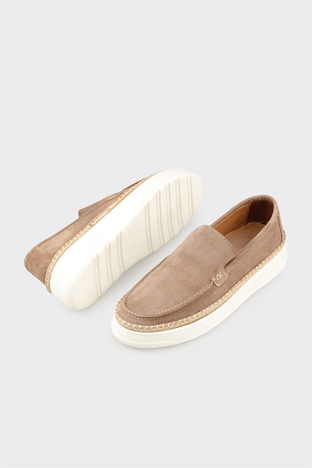 Taupe Leather Men's Casual Shoe