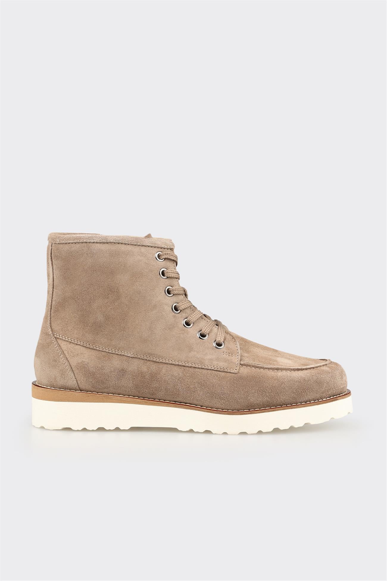 Taupe Leather Men's Casual Boot