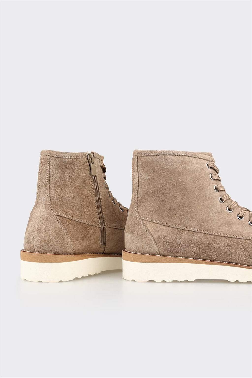 Taupe Leather Men's Casual Boot