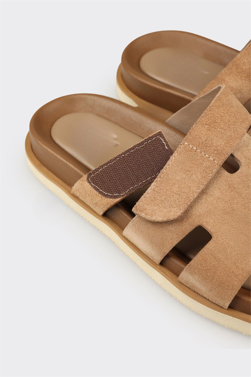 Taupe Leather Men's Casual Mule
