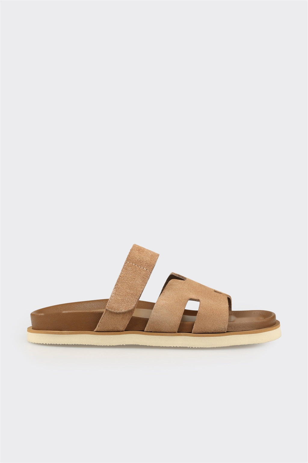Taupe Leather Men's Casual Mule