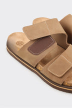 Taupe Leather Men's Mule