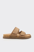 Taupe Leather Men's Mule