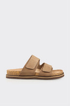 Taupe Leather Men's Mule