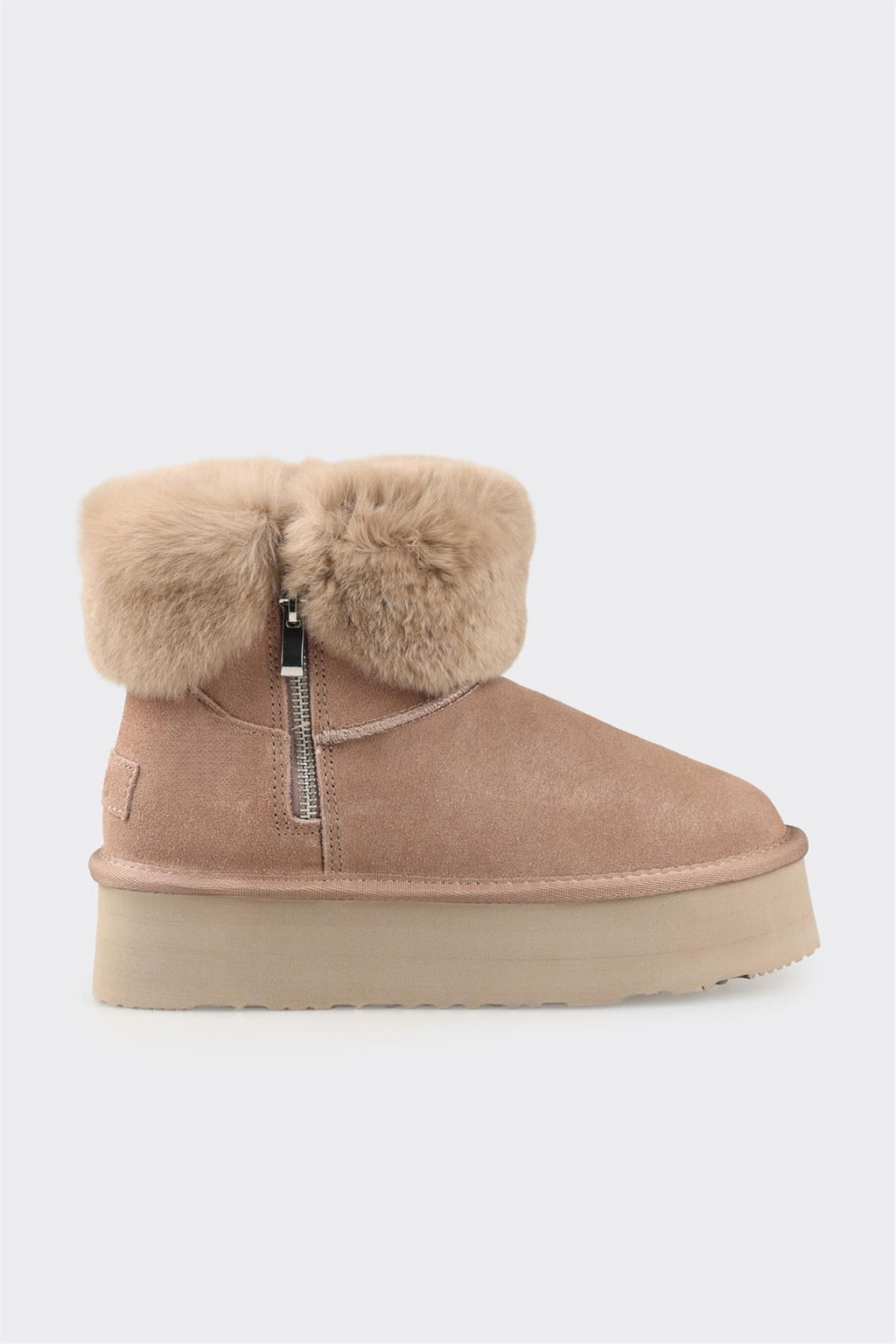 Taupe Leather Women's Casual Boot
