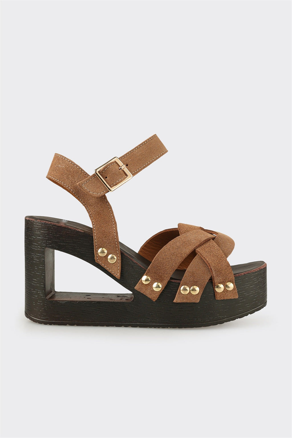Taupe Leather Women's Sandal