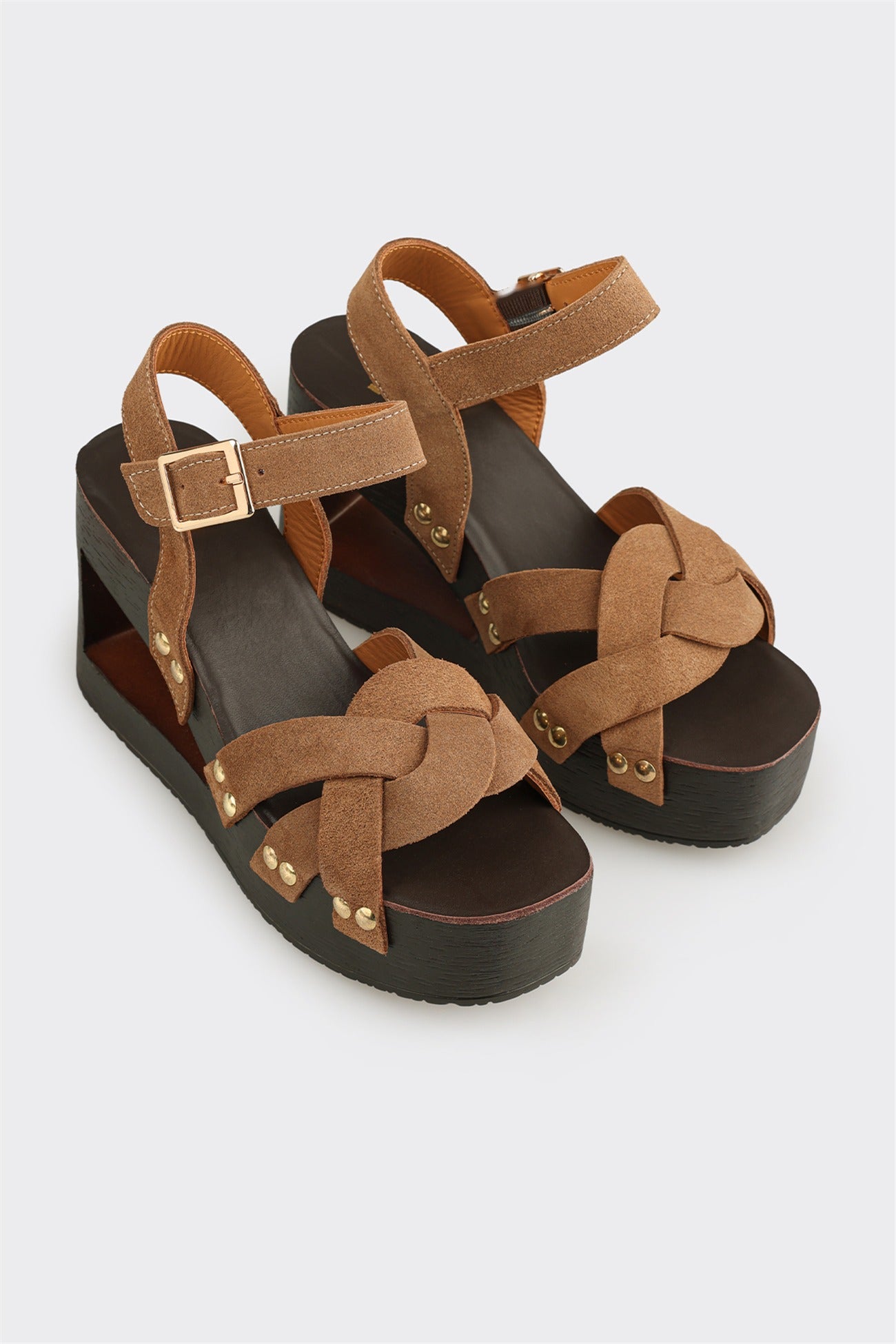 Taupe Leather Women's Sandal