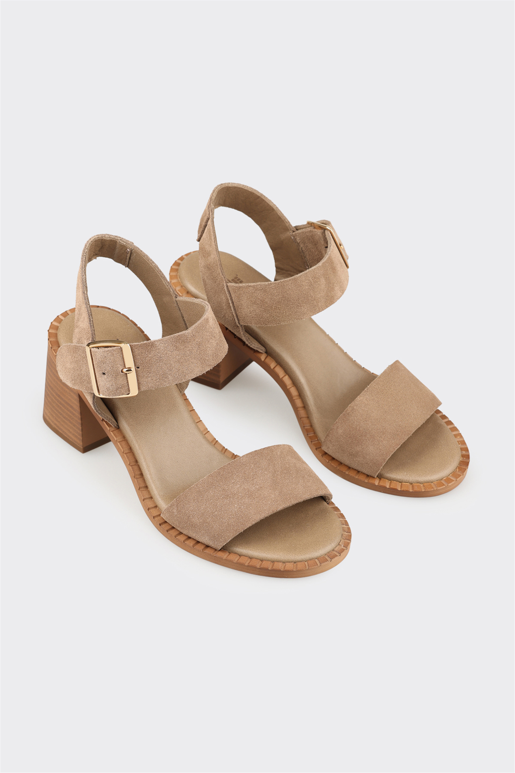 Taupe Leather Women's Sandal