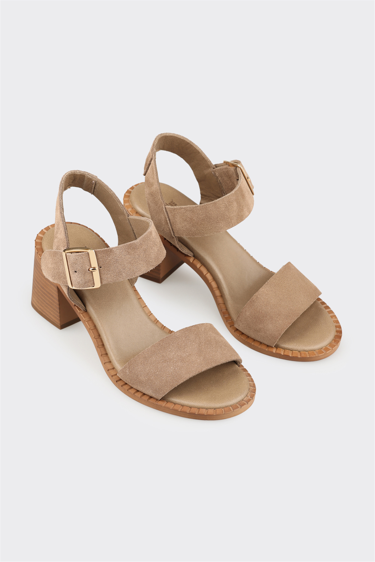 Taupe Leather Women's Sandal