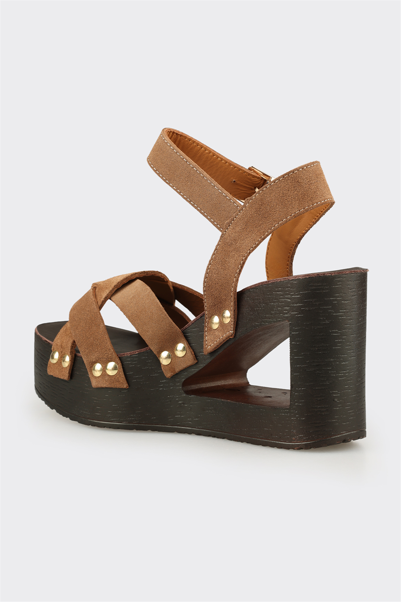Taupe Leather Women's Sandal