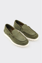 Green Leather Men's Casual Shoe