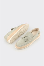 Green Leather Men's Casual Shoe